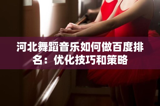 河北舞蹈音乐如何做百度排名：优化技巧和策略