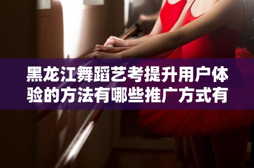 黑龙江舞蹈艺考提升用户体验的方法有哪些推广方式有哪些