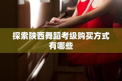 探索陕西舞蹈考级购买方式有哪些
